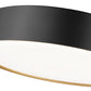 Z-Lite Kawan 16" 1-Light LED Matte Black and Modern Gold Flush Mount Lighting With Frosted Acrylic Shade