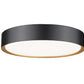 Z-Lite Kawan 16" 1-Light LED Matte Black and Modern Gold Flush Mount Lighting With Frosted Acrylic Shade