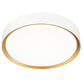 Z-Lite Kawan 16" 1-Light LED Matte White and Modern Gold Flush Mount Lighting With Frosted Acrylic Shade