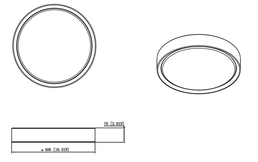 Z-Lite Kawan 16" 1-Light LED Matte White and Modern Gold Flush Mount Lighting With Frosted Acrylic Shade