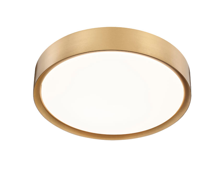 Z-Lite Kawan 16" 1-Light LED Modern Gold Flush Mount Lighting With Frosted Acrylic Shade