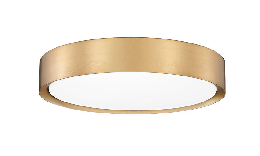 Z-Lite Kawan 16" 1-Light LED Modern Gold Flush Mount Lighting With Frosted Acrylic Shade