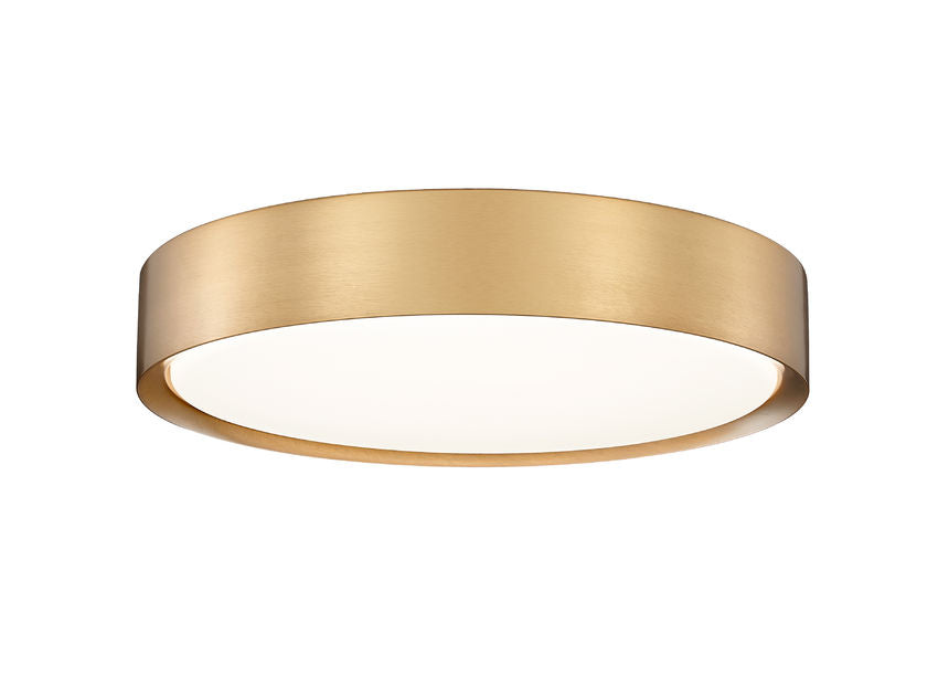 Z-Lite Kawan 16" 1-Light LED Modern Gold Flush Mount Lighting With Frosted Acrylic Shade