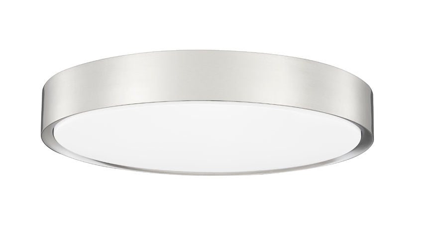 Z-Lite Kawan 20" 1-Light LED Brushed Nickel Flush Mount Lighting With Frosted Acrylic Shade