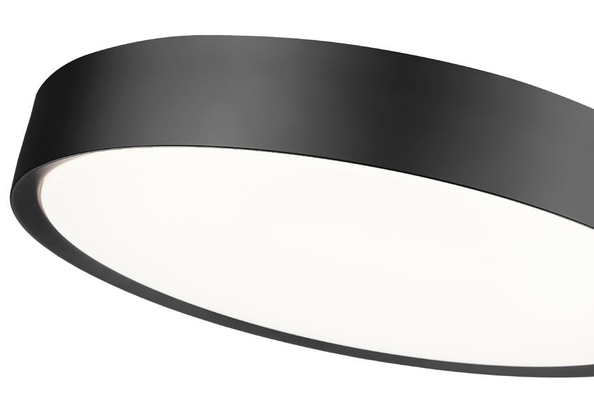 Z-Lite Kawan 20" 1-Light LED Matte Black Flush Mount Lighting With Frosted Acrylic Shade