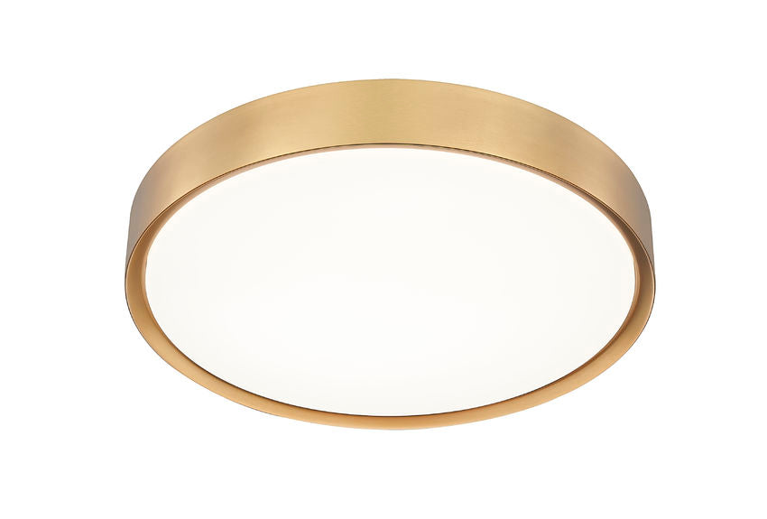 Z-Lite Kawan 20" 1-Light LED Modern Gold Flush Mount Lighting With Frosted Acrylic Shade