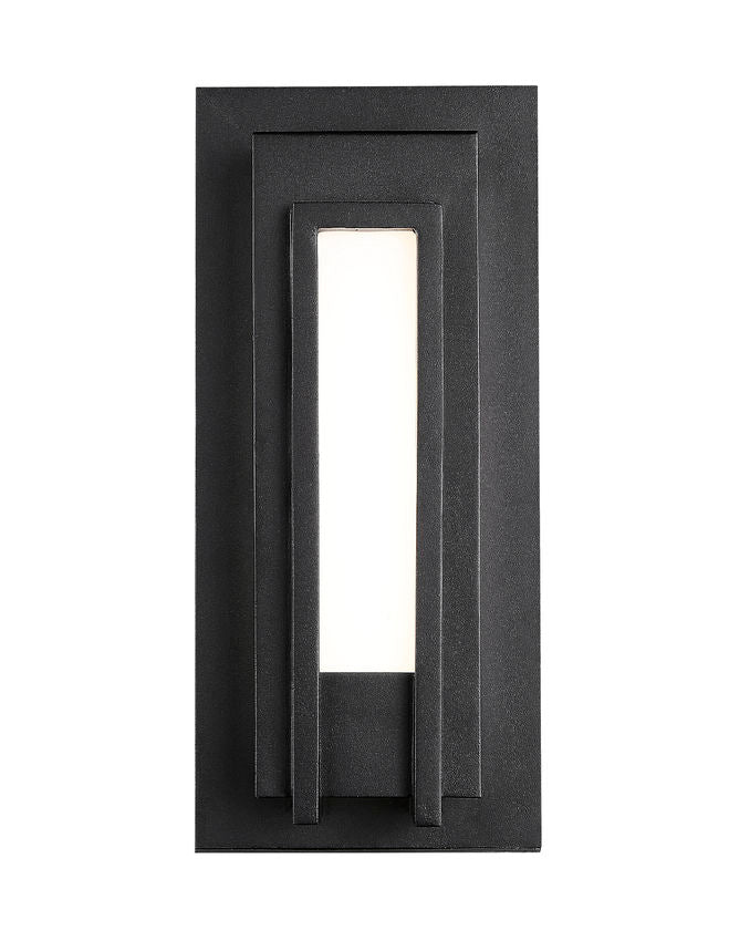Z-Lite Keaton 6" 1-Light LED Black Aluminum Outdoor Wall Sconce With White Glass Shade