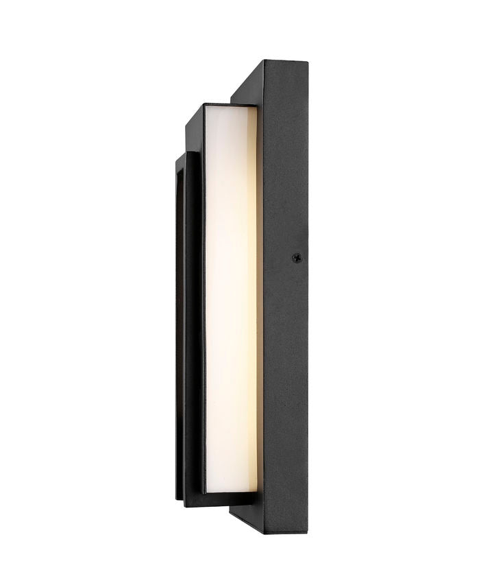 Z-Lite Keaton 6" 1-Light LED Black Aluminum Outdoor Wall Sconce With White Glass Shade