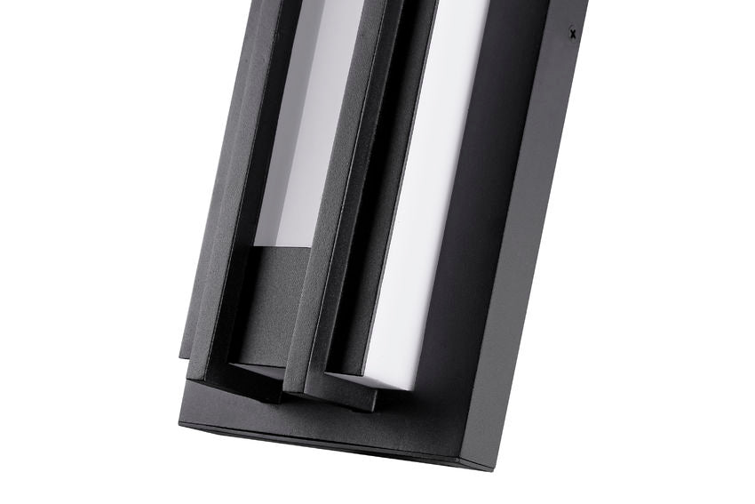 Z-Lite Keaton 6" 1-Light LED Black Aluminum Outdoor Wall Sconce With White Glass Shade
