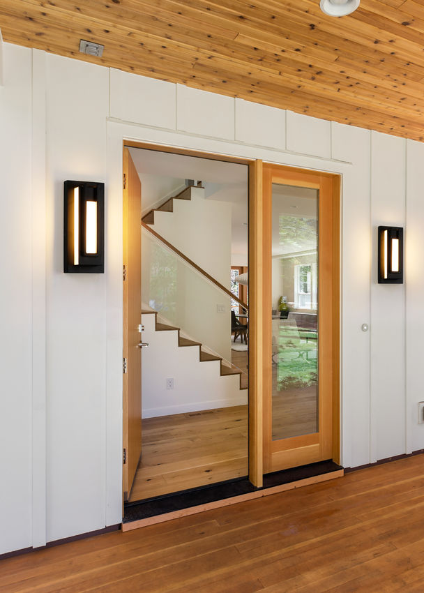 Z-Lite Keaton 6" 1-Light LED Black Aluminum Outdoor Wall Sconce With White Glass Shade
