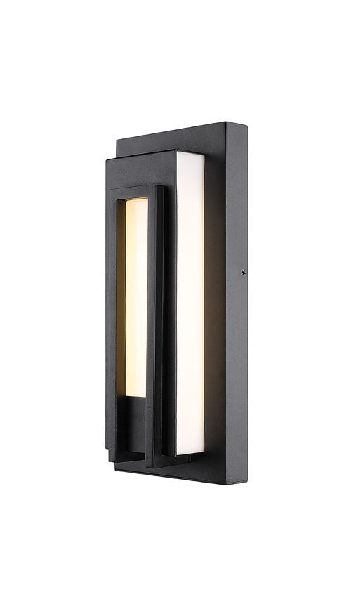 Z-Lite Keaton 6" 1-Light LED Black Aluminum Outdoor Wall Sconce With White Glass Shade