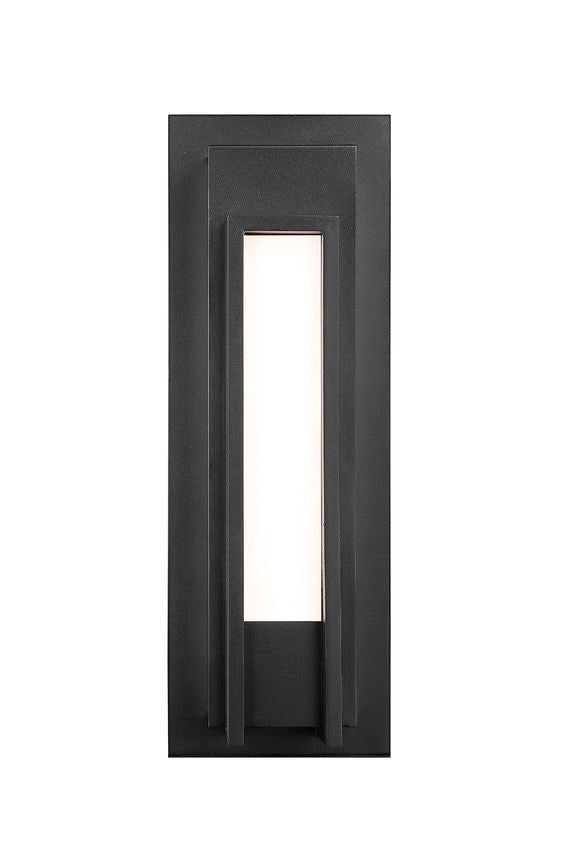Z-Lite Keaton 7" 1-Light LED Black Aluminum Outdoor Wall Sconce With White Glass Shade