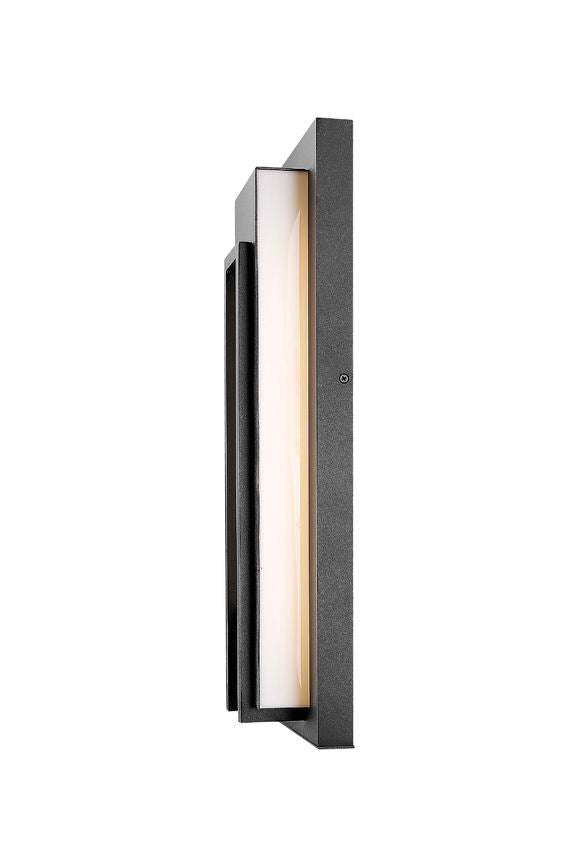 Z-Lite Keaton 7" 1-Light LED Black Aluminum Outdoor Wall Sconce With White Glass Shade