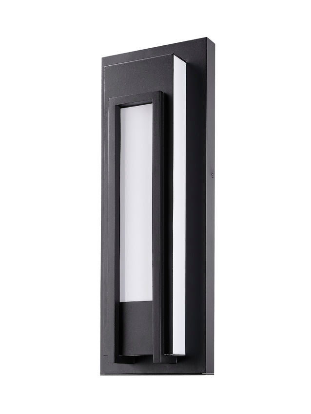Z-Lite Keaton 7" 1-Light LED Black Aluminum Outdoor Wall Sconce With White Glass Shade