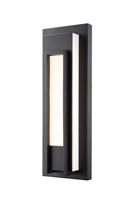 Z-Lite Keaton 7" 1-Light LED Black Aluminum Outdoor Wall Sconce With White Glass Shade