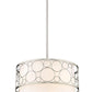 Z-Lite Kendall 17" 3-Light Brushed Nickel Pendant Light With White Fabric Shade
