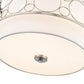 Z-Lite Kendall 17" 3-Light Brushed Nickel Pendant Light With White Fabric Shade