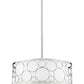 Z-Lite Kendall 17" 3-Light Brushed Nickel Pendant Light With White Fabric Shade