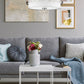 Z-Lite Kendall 17" 3-Light Brushed Nickel Pendant Light With White Fabric Shade