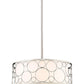 Z-Lite Kendall 17" 3-Light Brushed Nickel Pendant Light With White Fabric Shade