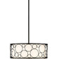 Z-Lite Kendall 17" 3-Light Matte Black Pendant Light With White Fabric Shade