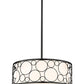 Z-Lite Kendall 17" 3-Light Matte Black Pendant Light With White Fabric Shade
