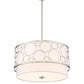 Z-Lite Kendall 24" 4-Light Brushed Nickel Pendant Light With White Fabric Shade