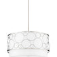 Z-Lite Kendall 24" 4-Light Brushed Nickel Pendant Light With White Fabric Shade