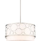 Z-Lite Kendall 24" 4-Light Brushed Nickel Pendant Light With White Fabric Shade