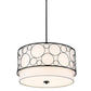 Z-Lite Kendall 24" 4-Light Matte Black Pendant Light With White Fabric Shade