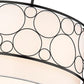 Z-Lite Kendall 24" 4-Light Matte Black Pendant Light With White Fabric Shade