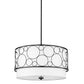 Z-Lite Kendall 24" 4-Light Matte Black Pendant Light With White Fabric Shade