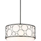 Z-Lite Kendall 24" 4-Light Matte Black Pendant Light With White Fabric Shade