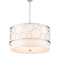 Z-Lite Kendall 32" 5-Light Brushed Nickel Pendant Light With White Fabric Shade