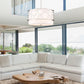 Z-Lite Kendall 32" 5-Light Brushed Nickel Pendant Light With White Fabric Shade