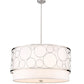Z-Lite Kendall 32" 5-Light Brushed Nickel Pendant Light With White Fabric Shade