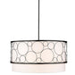Z-Lite Kendall 32" 5-Light Matte Black Pendant Light With White Fabric Shade