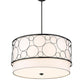 Z-Lite Kendall 32" 5-Light Matte Black Pendant Light With White Fabric Shade