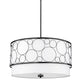 Z-Lite Kendall 32" 5-Light Matte Black Pendant Light With White Fabric Shade