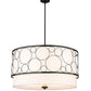 Z-Lite Kendall 32" 5-Light Matte Black Pendant Light With White Fabric Shade