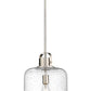 Z-Lite Kinsley 12" 1-Light Brushed Nickel Pendant Light With Clear Seeded Glass Shade