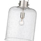 Z-Lite Kinsley 12" 1-Light Brushed Nickel Pendant Light With Clear Seeded Glass Shade