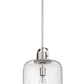 Z-Lite Kinsley 12" 1-Light Brushed Nickel Pendant Light With Clear Seeded Glass Shade