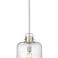 Z-Lite Kinsley 12" 1-Light Brushed Nickel Pendant Light With Clear Seeded Glass Shade