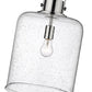 Z-Lite Kinsley 12" 1-Light Chrome Pendant Light With Clear Seeded Glass Shade
