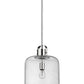 Z-Lite Kinsley 12" 1-Light Chrome Pendant Light With Clear Seeded Glass Shade