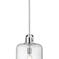 Z-Lite Kinsley 12" 1-Light Chrome Pendant Light With Clear Seeded Glass Shade