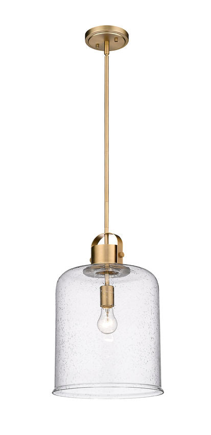 Z-Lite Kinsley 12" 1-Light Heirloom Gold Pendant Light With Clear Seeded Glass Shade