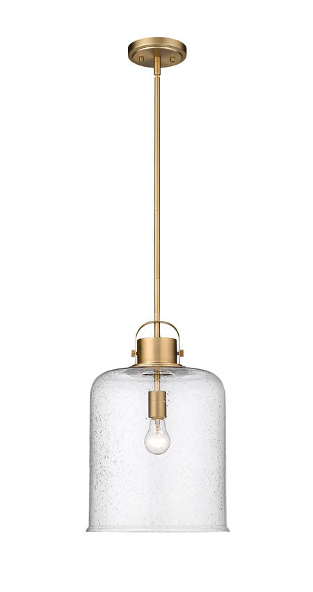 Z-Lite Kinsley 12" 1-Light Heirloom Gold Pendant Light With Clear Seeded Glass Shade