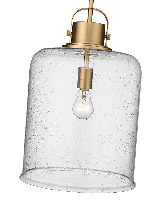 Z-Lite Kinsley 12" 1-Light Heirloom Gold Pendant Light With Clear Seeded Glass Shade